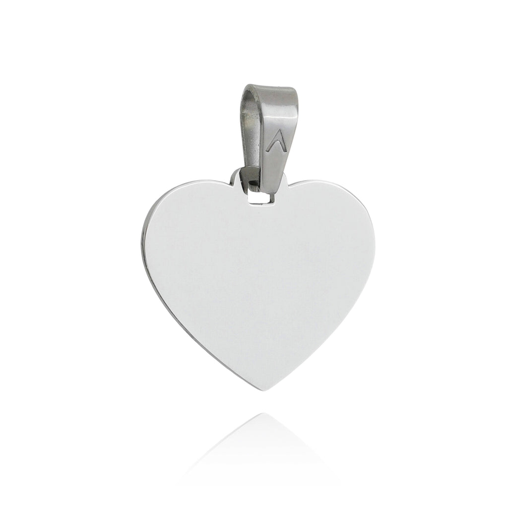 Colgante en forma de corazón con fotograbado.