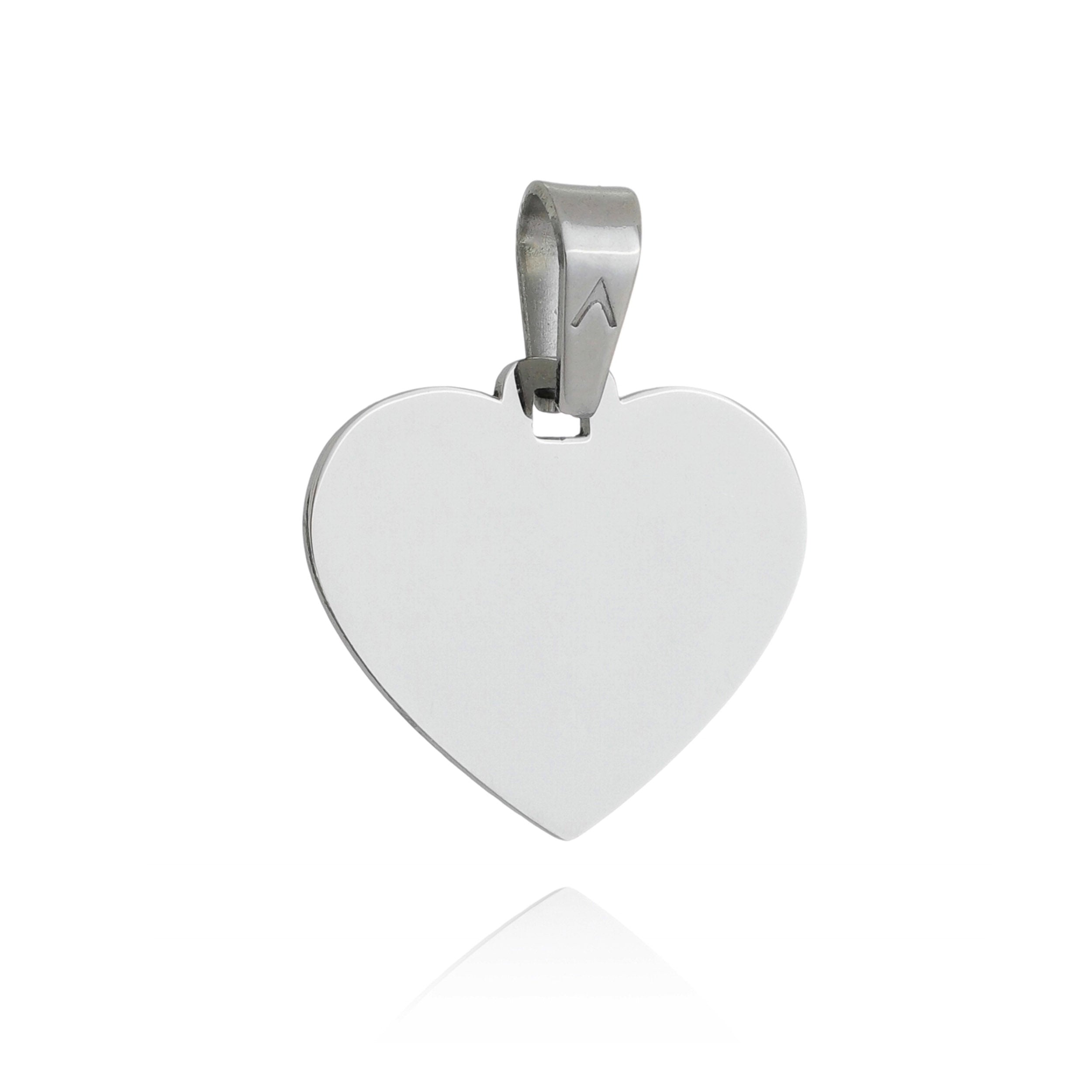 Colgante en forma de corazón con fotograbado.
