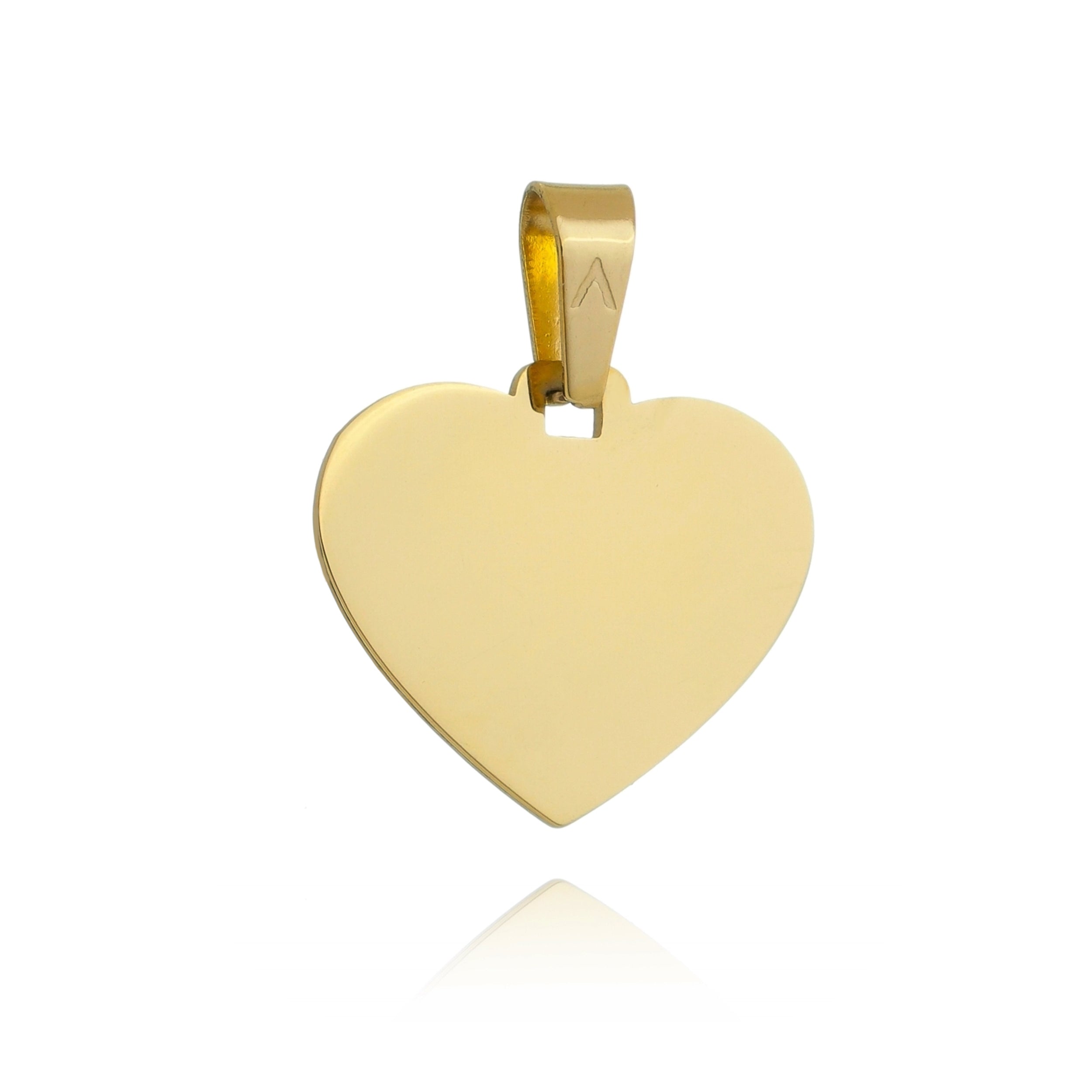 Colgante en forma de corazón con fotograbado.