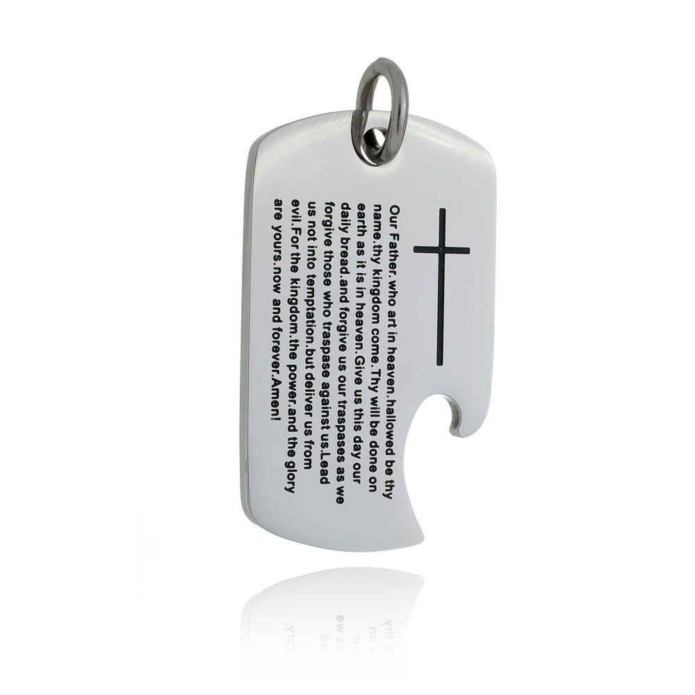 Colgante Padre Nuestro en acero - Inglés