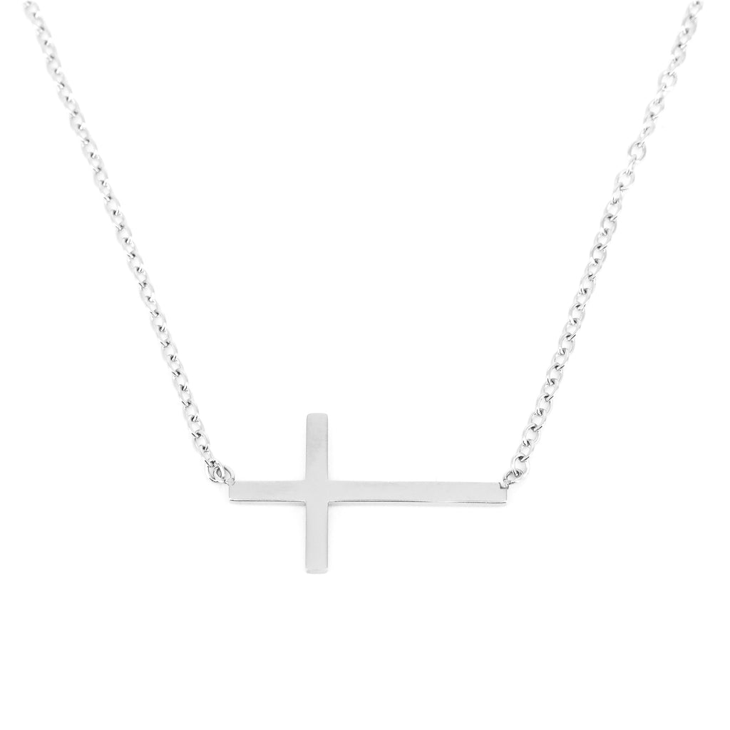 Collar de Cruz Tumbada en Acero