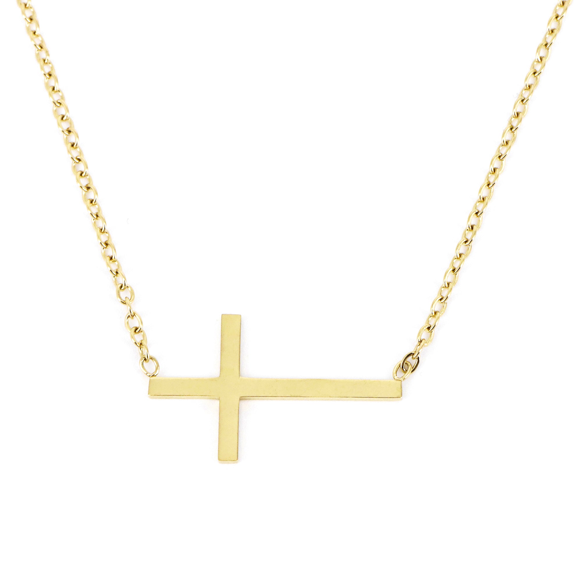 Collar de Cruz Tumbada en Acero