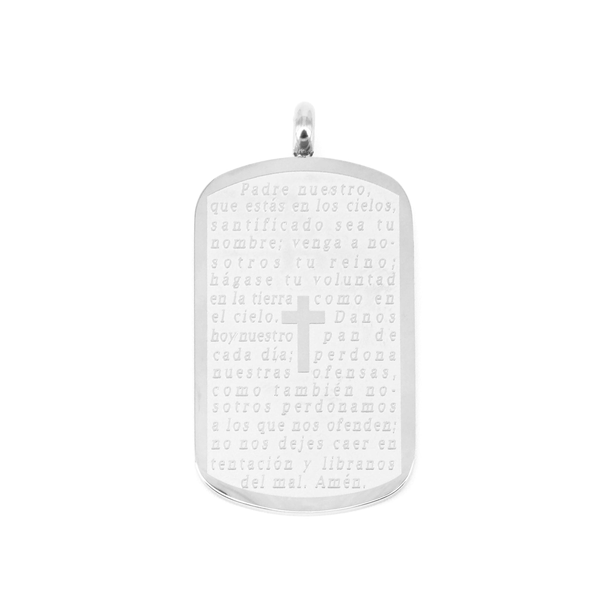 Colgante Padre Nuestro en Acero - Español